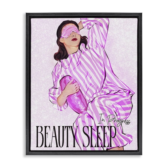 Stupell Industries Art Deco Beauty Sleep In Progress Black Floating Frame Canvas Art, 17 x 21, by Ziwei Li