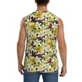 thumbnail image 4 of Goofa Lilies Flowers Printed Men's Sleeveless T-Shirt - Athletic Gym Workout Tank Top for Men - Moisture-Wicking, UPF 30+ Quick-Dry Muscle Tee-Small, 4 of 8