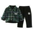 thumbnail image 2 of Dpytoraw Autumn Boys' And Girls' Baby Shirt Set Plaid Shirt Long Sleeve Trousers Two Piece Set Size 1-2 Years, 2 of 5