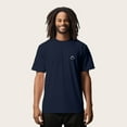 thumbnail image 3 of Dalix Smile Face Embroidered Cotton Relaxed Boxy Fit Short Sleeve Crewneck Tee Shirt Mens in Navy Blue S Small, 3 of 5