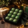 thumbnail image 4 of 12 Pack Vintage Christmas Ornaments, 8Cm Embossed Gold Shatterproof Baubles, Antique Style Hanging Tree Decor Balls for Xmas Holiday Display, Green, 4 of 6