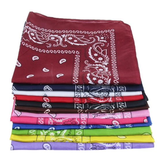 12x Fashion Polyester Square Bandana Scarf Mixed Bandanas Colorful 21 *21 inch Multicolor