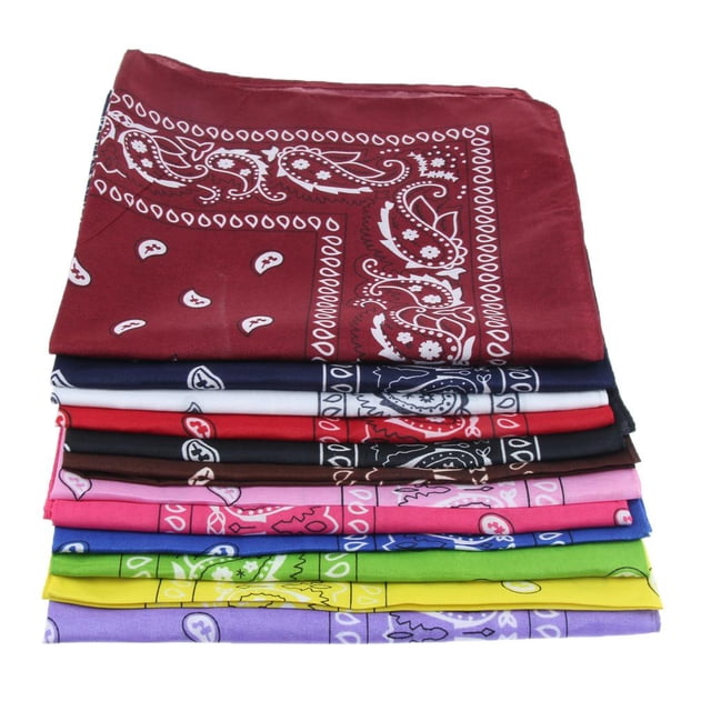 12PCS Unisexe Bandana, 54x54CM Multifonction Coloré Bandeau Casque Extérieur Multicolore