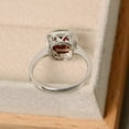 thumbnail image 4 of 2.50Ct Cushion Cut Simulated Red Garnet Halo Women's Engagement Ring 14K White Gold Plated 925 Silver, 4 of 4