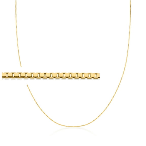Ross-Simons 0.8mm 14kt Yellow Gold Adjustable Box-Chain Necklace, Women's, Adult