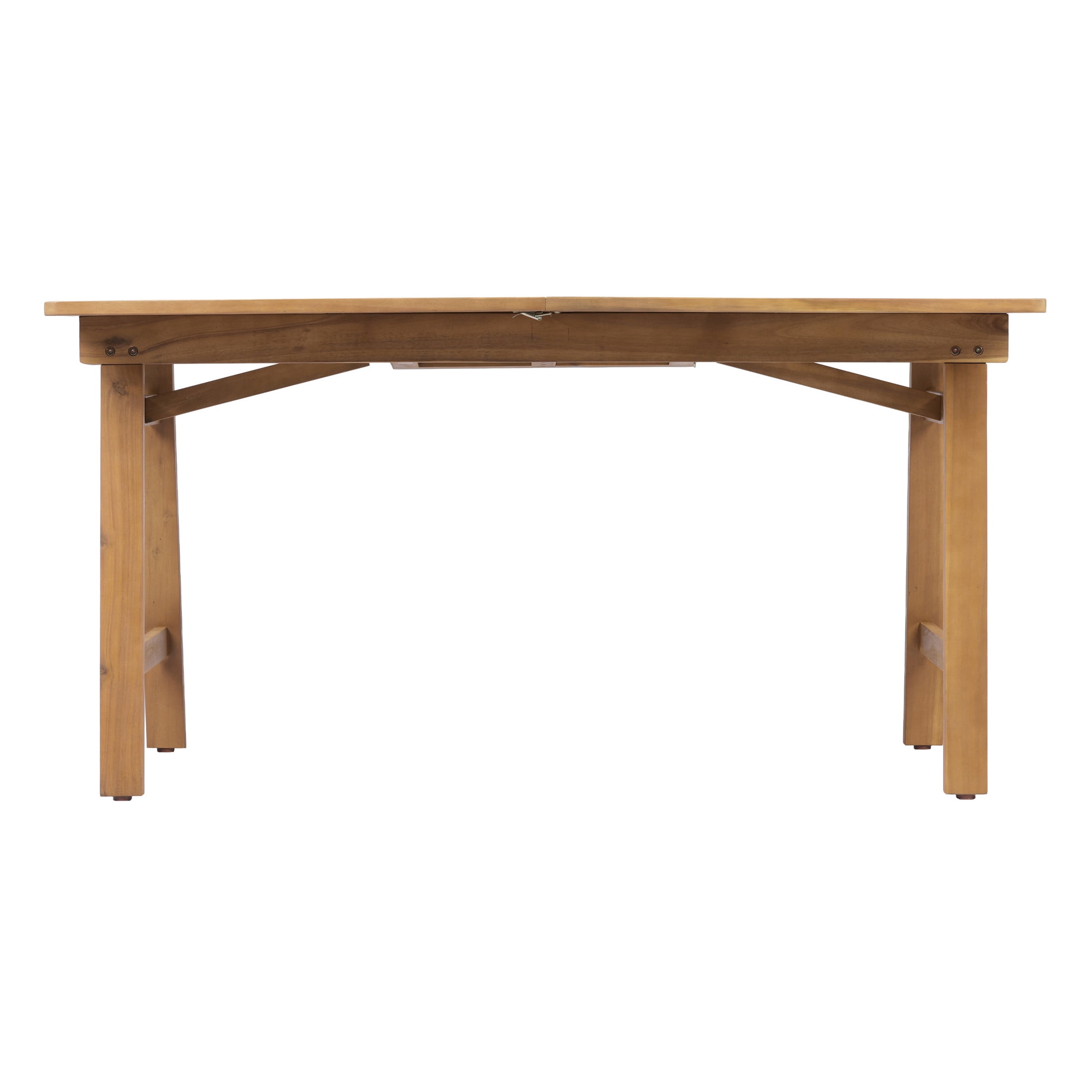 Christopher Knight Home Extendable Patio Dining Table for 6, Acacia Wood Slatted Outdoor Table, Teak