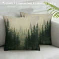 thumbnail image 3 of Leisuo  Pine Forest in Morning Throw Pillow Cover Misty Tree Wood Nature Scene Landscape Fog Environment Pillow Case Decorative Square Cushion for Home Couch Bed, 3 of 5