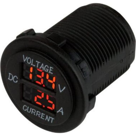 Medidor digital de voltios/amperios Sea-Dog 421625-1, redondo, 12 V