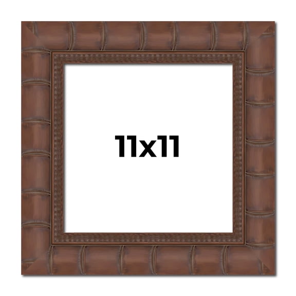 11x11 Bamboo Wood Picture Square Frame - Includes UV Acrylic, Foam Board Backing & Hanging Hardware