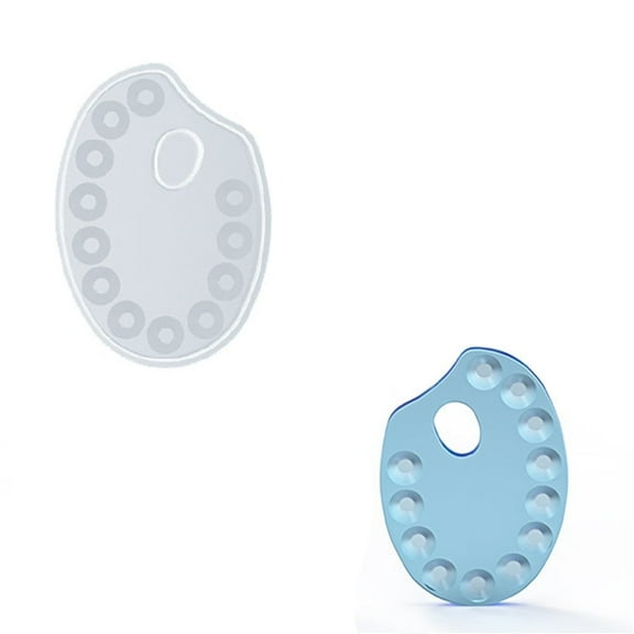 DIY Painting Palette Silicone Molds Resin Casting Molds for UV Resin & Epoxy Resin Craft Making White 143x198x11mm