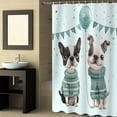 thumbnail image 2 of Fabric Shower Curtain, Pet Dogs Dressed Blue Sweater Balloon Flags Bathroom Curtain with 12 Hooks Waterproof No Bad Odor Machine Washable Bath Curtains for Bathroom, Spa Room, 72"x84", 2 of 6