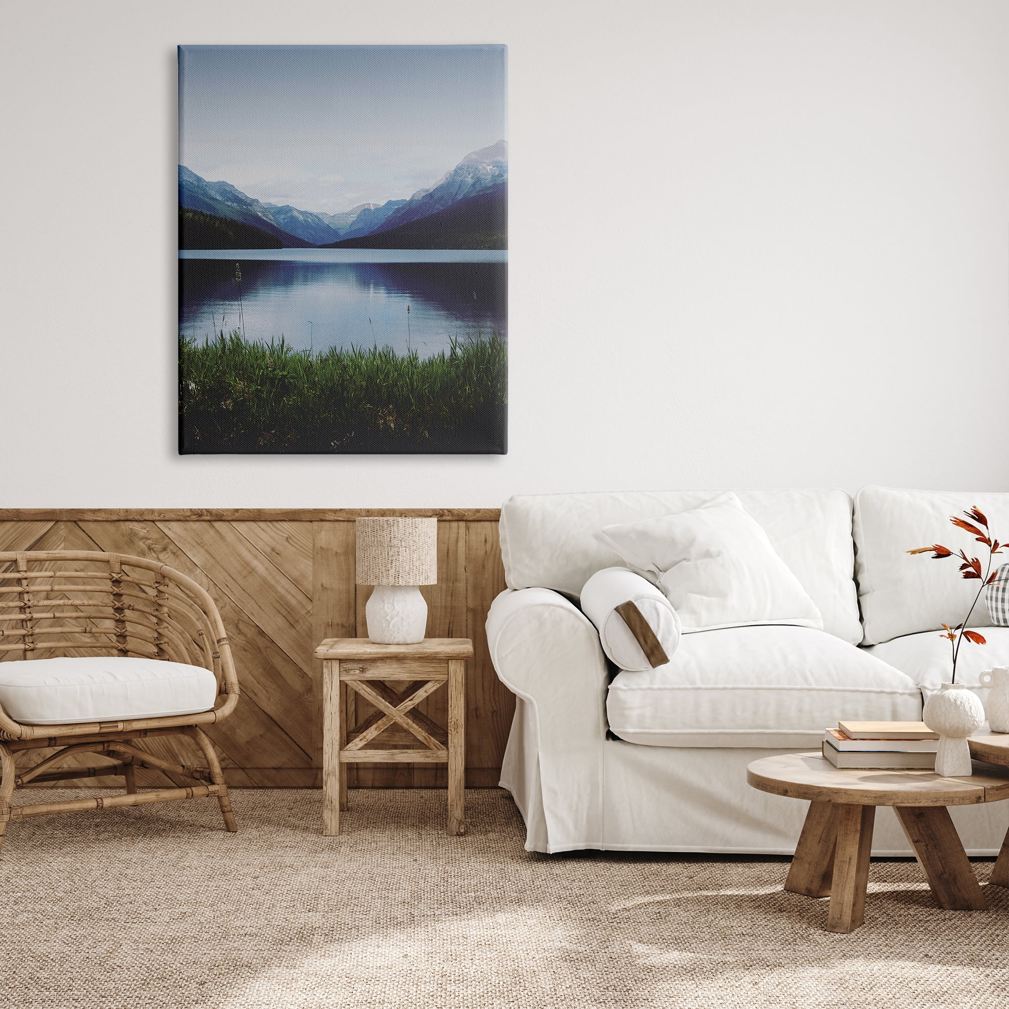 Stupell Industries Dark Mountain Landscape Nature Photography Gallery Wrapped Canvas Print Wall Art, 36 x 48