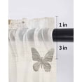 thumbnail image 6 of Retro Mallow Flowers Tier Curtains 36 Inch Length,Sheer Curtains for Bedroom Living Room Window Spring Floral Butterfly Elegant Rod Pocket Drapes Kitchen Curtains Small Half Window 27.5"x36" 2 Panels, 6 of 6