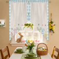 thumbnail image 2 of Happy Easter Swag Valance Curtains Plaid Rabbit Flower Blue Plaid Background Rod Pocket Swag Curtains Small Window Treatments for Kitchen Bathroom Bedroom 36" W x 45" L, 2 Panels, 2 of 9
