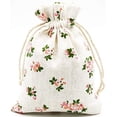 thumbnail image 3 of Bolsas con cordón Autupy Floral, arpillera, 14 x 10 cm, paquete de 20, 3 of 6