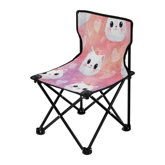 Folding Chair（Maximum weight capacity 220lb）Camping Chair For Camping Picnicking Outdoor Beach and Travel Cute Birthday Cats