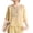 Yellow, variant on Womens Summer Tops Casual Embroidery Crew Neck 3/4 Sleeve Blouses Boho Floral Cotton Blend Top