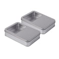 thumbnail image 1 of 2 Paquetes Rectangur Cro Ventana Almacenamiento Especias Caja Caja De De Aluminio ta Para Arte Artesanía Joyería Reloj Carame BLESIY Contenedores de lata de ventana transparente, 1 of 8