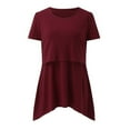 thumbnail image 2 of Juebong 2024 Women's Nursing Tunics Tops Maternity T-Shirts Breastfeeding Blouses Shirts Summer Short Sleeves Double Layer Pregnancy Tee Mama Clothes, 2 of 4