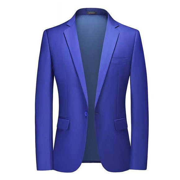 cllios Veston et Manteau Sport pour Homme un Bouton Coupe Ajustée Veste Blazer Grande Taille Col Châle Manches Longues Manteau Sport Veston de Complet Tenue d'Affaires Décontractée Bleu TTTTG