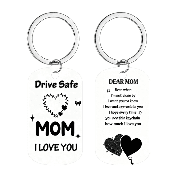 Drive Safe Keychain for Dad, Gifts for Dad Mom from Daughter Son, Thanksgiving Christmas Father's Day Mother's Day Gift Keychain