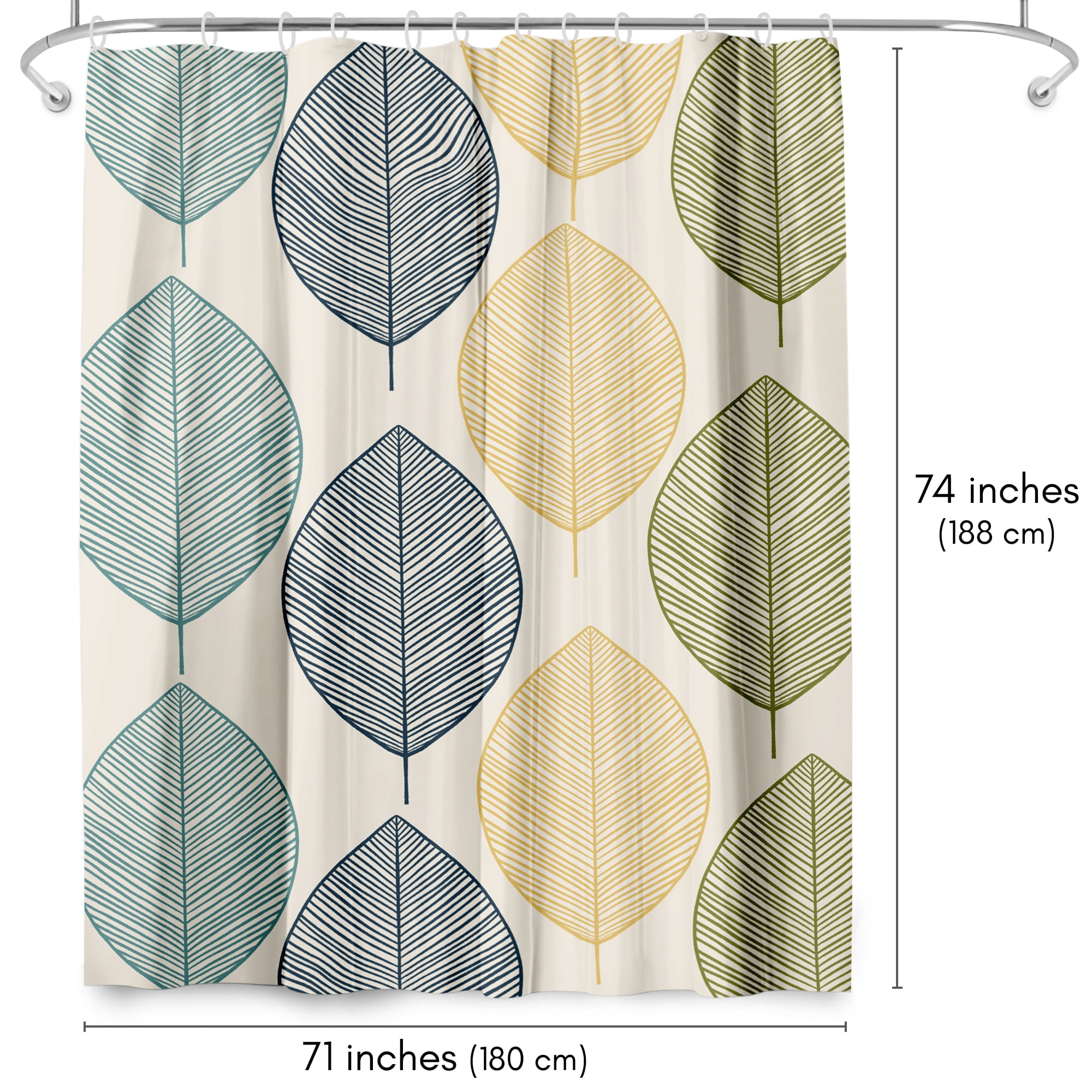 Americanflat 71" x 74" Shower Curtain, Leaves Multicolor by Lisa Nohren