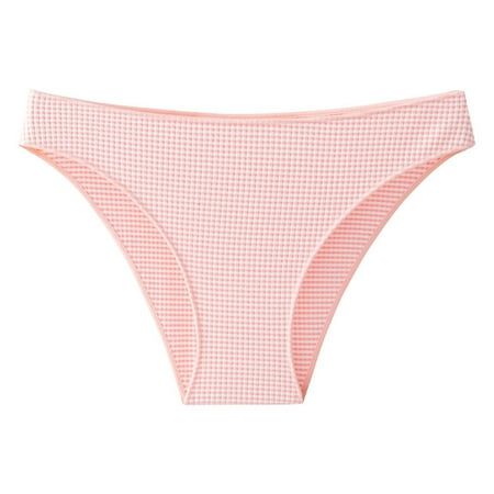 Scyoekwg Womens Underwear Cotton Knickers Solid Color Stretchy Comfort Low Waisted Underwear Ladies Underpants Hipster Panties Underpants(Pink XL)