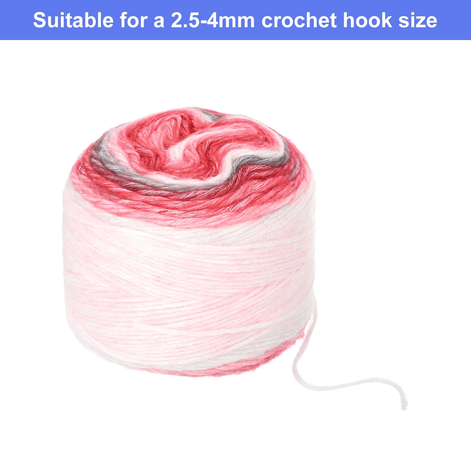 3Pack 100g Gradient Cake Cotton Yarns Soft Rainbow Yarn Mixed Dark Red (300g)
