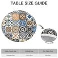 thumbnail image 6 of Elastic Round Tablecloth Floral Bohemian Print, 44 Inch Fits 38"-42" Tables, Stain Resistant Vinyl for Holiday Gatherings & Meals, 6 of 7