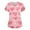Z012_Pink, variant on Valentine's Day Scrub Tops for Women V Neck Cute Heart Printed Scrub Tops Valentine's Day Scrub Tops Split Hem Working Uniforms with Pockets