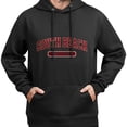 thumbnail image 3 of Sudadera Unisex con Capucha Negra, Estampado de Texto Urbano, Algodón y Poliéster, 3 of 5
