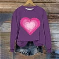 thumbnail image 5 of Felirenzacia Plus Size Women’s Valentine Shirt Heart Graphic Tee Classic Fit Casual Holiday Top, Purple,5XL, 5 of 5