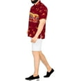 thumbnail image 4 of HAPPY BAY Men's Hawaiian Button Down Short Sleeve Summer Caribbean Shirt Vacation Halloween Costumes Party Shirts for Men 3XL Skull Crossbones Blood Red, 4 of 6