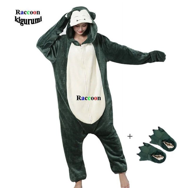 Extra Large XXL Men Anime Jumpsuits Pajamas Adult Zipper Flannel Cartoon Animal Cosplay Sleepwear Raccoon Kigurumi