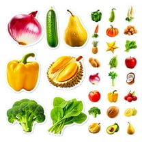 Masteelf 50 Sheets Fruit and Vegetable Stickers Child 5.10X4.60X0.05CM