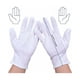 thumbnail image 2 of Guantes de algodón blanco, 12 pares de guantes de tela lavables, guantes de trabajo elásticos, para manos secas y eccemas, humectante, inspección de joyas y más, 2 of 5