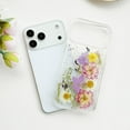 thumbnail image 2 of for iPhone 17 Pro Max Clear Case with Pressed Real Flower Design, Cute Colorful Floral Case Slim Soft TPU Shockproof Protective Women Girls Phone Cover for iPhone 17 Pro Max 6.9", Violet, 2 of 12