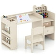 thumbnail image 1 of Gymax Kids Art Table & Chair Set w/Detachable Paper Roll Holder & Cubby Cabinet Drawer, 1 of 10
