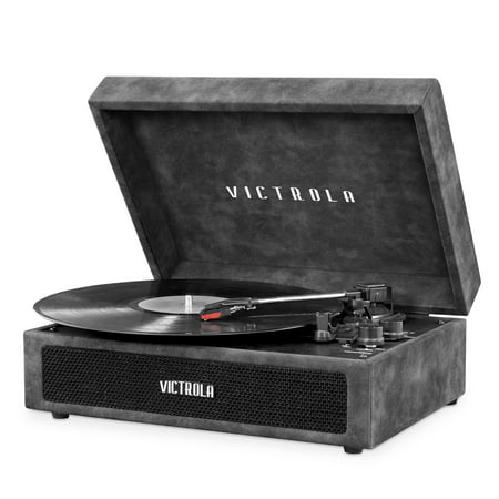Victrola Parker Bluetooth Suitcase Record Player with 3-speed Turntable, Lambskin (Best Vinyl Record Player Under 100)
