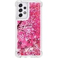 thumbnail image 2 of Case for Galaxy A26 5G,Flowing Bling Liquid Hearts Sparkle Moving Glitter Quicksand Waterfall Anti-Fall Protective Girls Women Phone Case for Samsung Galaxy A26 5G (Flower), 2 of 14