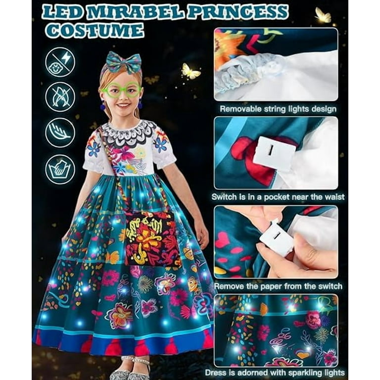 white christmas dresses Dolores Encanto Outfit Cosplay Costume: Dolores Madrigal Costume, Dolo –  CoserZ main image 1