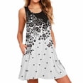 thumbnail image 2 of Lolmot Summer Dresses for Women Beach Boho Sleeveless Round Neck Vintage Floral Flowy Pockets Tshirt Tank Sleepwear Sundresses, 2 of 5