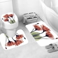 thumbnail image 3 of FMSHPON Red Tulips 4 Piece Bathroom Set Shower Curtain Bath Rug Contour Mat and Toilet Lid Cover, 3 of 8