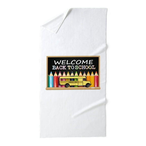 CafePress - WELCOME BACK TO SCHOOL BUS - Large Beach Towel, Soft 30"x60" Towel with Unique Design