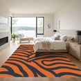 thumbnail image 3 of ODIKA 5'x7' Machine Washable Non-Slip Area Rug, Striking Tiger Stripe Interlocking Design High Traffic Rug, Orange, 911395, 3 of 7