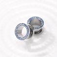 thumbnail image 2 of ZS 1 Pair Rhinestone Crystal Ear Plug Tunnels Screw Fit Ear Expander Stretcher Body Piercing 0g 00g, 2 of 6