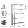thumbnail image 2 of Estante Organizador Multiusos De 5 Niveles Anaquel Metalico Rack 5 Repisas Ajustables Soporta hasta 150 Kg (Plateado), 2 of 4