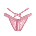thumbnail image 4 of Sakmal Women's Underwear Lace Thong High Waisted Cheeky Panties Breathable Pink Women's Panties Free Size, 4 of 5