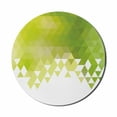 thumbnail image 1 of Green Mouse Pad for Computers, Triangular Abstract Pattern Design Geometrical Mosaic Poly Effect, Round Non-Slip Thick Rubber Modern Gaming Mousepad, 8" Round, Yellow Green Lime Green, by Ambesonne, 1 of 2