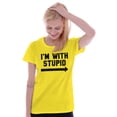 thumbnail image 3 of I'm With Stupid Classic Rude Insult Women's T Shirt Ladies Tee Brisco Brands 3X, 3 of 6